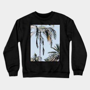 Palm trees, Tropical landscape palms, Sky, Nature print Crewneck Sweatshirt